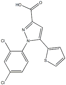 1-(2,4-dichlorophenyl)-5-(thiophen-2-yl)-1H-pyrazole-3-carboxylic acid 结构式