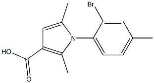 1-(2-bromo-4-methylphenyl)-2,5-dimethyl-1H-pyrrole-3-carboxylic acid 结构式