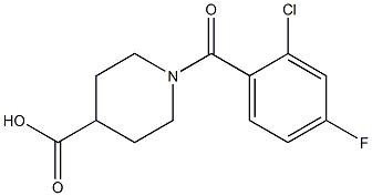 1-(2-chloro-4-fluorobenzoyl)piperidine-4-carboxylic acid 结构式