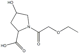 1-(2-ethoxyacetyl)-4-hydroxypyrrolidine-2-carboxylic acid 结构式