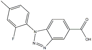 1-(2-fluoro-4-methylphenyl)-1H-1,2,3-benzotriazole-5-carboxylic acid 结构式