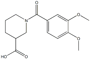 1-(3,4-dimethoxybenzoyl)piperidine-3-carboxylic acid 结构式