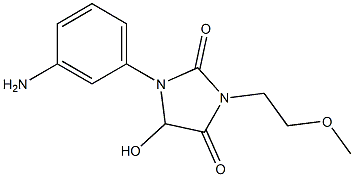 1-(3-aminophenyl)-5-hydroxy-3-(2-methoxyethyl)imidazolidine-2,4-dione 结构式