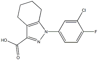 1-(3-chloro-4-fluorophenyl)-4,5,6,7-tetrahydro-1H-indazole-3-carboxylic acid 结构式