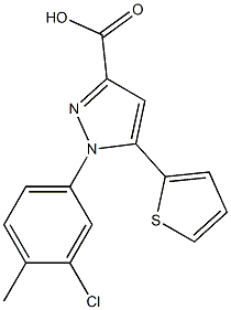 1-(3-chloro-4-methylphenyl)-5-(thiophen-2-yl)-1H-pyrazole-3-carboxylic acid 结构式