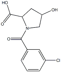 1-(3-chlorobenzoyl)-4-hydroxypyrrolidine-2-carboxylic acid 结构式