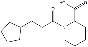 1-(3-cyclopentylpropanoyl)piperidine-2-carboxylic acid 结构式