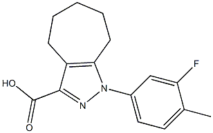 1-(3-fluoro-4-methylphenyl)-1,4,5,6,7,8-hexahydrocyclohepta[c]pyrazole-3-carboxylic acid 结构式
