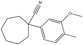 1-(3-methoxy-4-methylphenyl)cycloheptane-1-carbonitrile 结构式