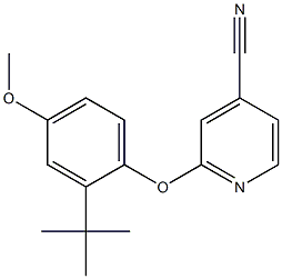 2-(2-tert-butyl-4-methoxyphenoxy)pyridine-4-carbonitrile 结构式