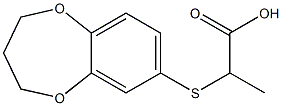 2-(3,4-dihydro-2H-1,5-benzodioxepin-7-ylthio)propanoic acid 结构式