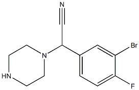 2-(3-bromo-4-fluorophenyl)-2-(piperazin-1-yl)acetonitrile 结构式