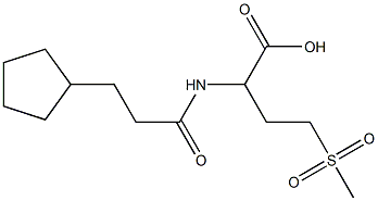 2-(3-cyclopentylpropanamido)-4-methanesulfonylbutanoic acid 结构式