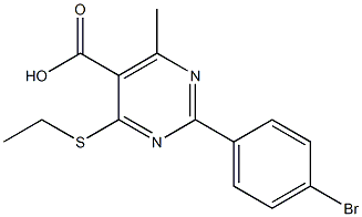 2-(4-bromophenyl)-4-(ethylthio)-6-methylpyrimidine-5-carboxylic acid 结构式