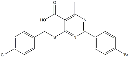 2-(4-bromophenyl)-4-[(4-chlorobenzyl)thio]-6-methylpyrimidine-5-carboxylic acid 结构式