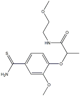 2-(4-carbamothioyl-2-methoxyphenoxy)-N-(2-methoxyethyl)propanamide 结构式