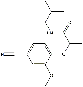 2-(4-cyano-2-methoxyphenoxy)-N-(2-methylpropyl)propanamide 结构式