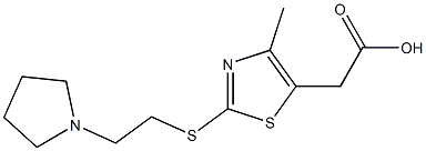 2-(4-methyl-2-{[2-(pyrrolidin-1-yl)ethyl]sulfanyl}-1,3-thiazol-5-yl)acetic acid 结构式