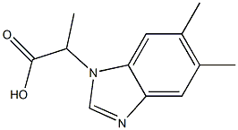 2-(5,6-dimethyl-1H-1,3-benzodiazol-1-yl)propanoic acid 结构式