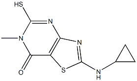 2-(cyclopropylamino)-5-mercapto-6-methyl[1,3]thiazolo[4,5-d]pyrimidin-7(6H)-one 结构式