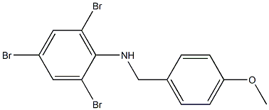 2,4,6-tribromo-N-[(4-methoxyphenyl)methyl]aniline 结构式