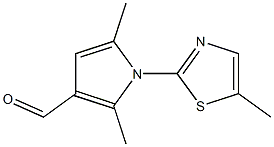2,5-dimethyl-1-(5-methyl-1,3-thiazol-2-yl)-1H-pyrrole-3-carbaldehyde 结构式
