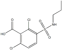 2,6-dichloro-3-(propylsulfamoyl)benzoic acid 结构式