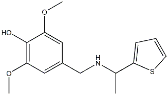 2,6-dimethoxy-4-({[1-(thiophen-2-yl)ethyl]amino}methyl)phenol 结构式