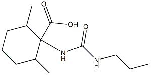 2,6-dimethyl-1-[(propylcarbamoyl)amino]cyclohexane-1-carboxylic acid 结构式