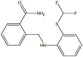 2-[({2-[(difluoromethyl)sulfanyl]phenyl}amino)methyl]benzamide 结构式