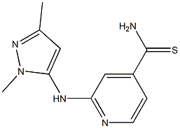 2-[(1,3-dimethyl-1H-pyrazol-5-yl)amino]pyridine-4-carbothioamide 结构式