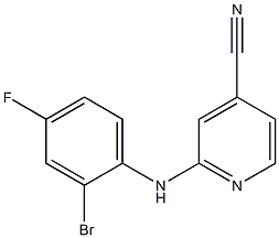 2-[(2-bromo-4-fluorophenyl)amino]pyridine-4-carbonitrile 结构式