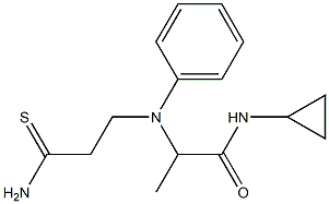 2-[(2-carbamothioylethyl)(phenyl)amino]-N-cyclopropylpropanamide 结构式