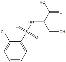 2-[(2-chlorobenzene)sulfonamido]-3-hydroxypropanoic acid 结构式