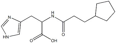 2-[(3-cyclopentylpropanoyl)amino]-3-(1H-imidazol-4-yl)propanoic acid 结构式
