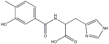 2-[(3-hydroxy-4-methylbenzoyl)amino]-3-(1H-imidazol-4-yl)propanoic acid 结构式