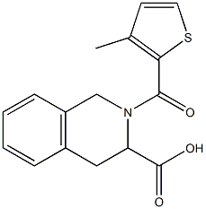 2-[(3-methylthiophen-2-yl)carbonyl]-1,2,3,4-tetrahydroisoquinoline-3-carboxylic acid 结构式