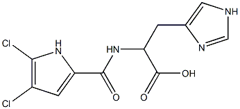 2-[(4,5-dichloro-1H-pyrrol-2-yl)formamido]-3-(1H-imidazol-4-yl)propanoic acid 结构式