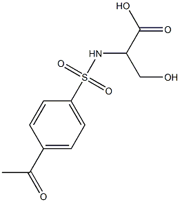 2-[(4-acetylbenzene)sulfonamido]-3-hydroxypropanoic acid 结构式