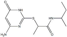 2-[(4-amino-6-oxo-1,6-dihydropyrimidin-2-yl)sulfanyl]-N-(butan-2-yl)propanamide 结构式