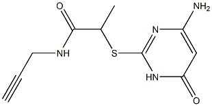 2-[(4-amino-6-oxo-1,6-dihydropyrimidin-2-yl)sulfanyl]-N-(prop-2-yn-1-yl)propanamide 结构式