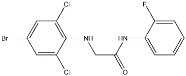 2-[(4-bromo-2,6-dichlorophenyl)amino]-N-(2-fluorophenyl)acetamide 结构式