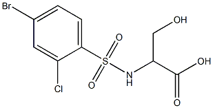 2-[(4-bromo-2-chlorobenzene)sulfonamido]-3-hydroxypropanoic acid 结构式