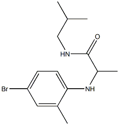 2-[(4-bromo-2-methylphenyl)amino]-N-(2-methylpropyl)propanamide 结构式