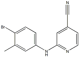 2-[(4-bromo-3-methylphenyl)amino]isonicotinonitrile 结构式