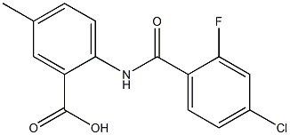 2-[(4-chloro-2-fluorobenzene)amido]-5-methylbenzoic acid 结构式