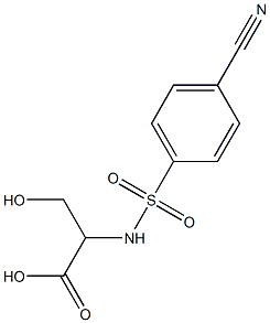 2-[(4-cyanobenzene)sulfonamido]-3-hydroxypropanoic acid 结构式