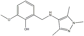 2-methoxy-6-{[(1,3,5-trimethyl-1H-pyrazol-4-yl)amino]methyl}phenol 结构式