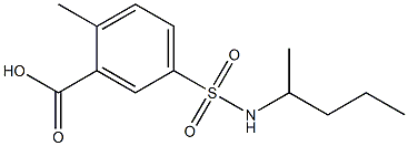 2-methyl-5-(pentan-2-ylsulfamoyl)benzoic acid 结构式