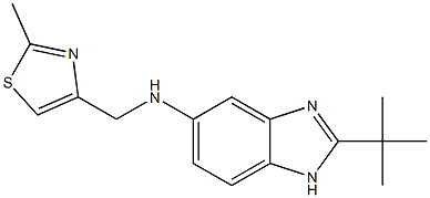 2-tert-butyl-N-[(2-methyl-1,3-thiazol-4-yl)methyl]-1H-1,3-benzodiazol-5-amine 结构式